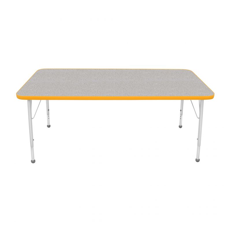 30" X 60" Rectangle Table - Top Color: Gray Nebula, Edge Color: Yellow