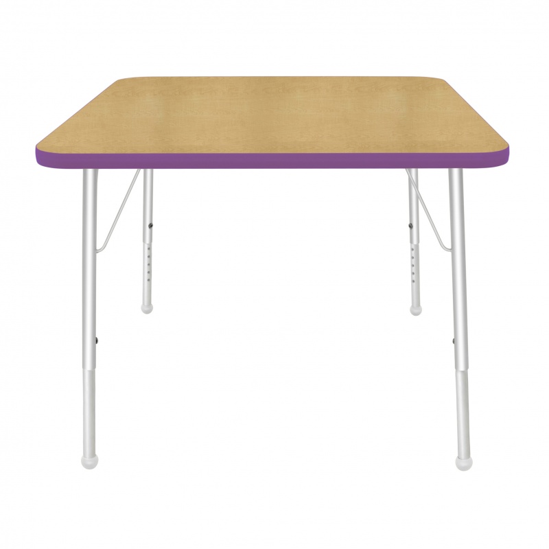 36" Square Table - Top Color: Maple, Edge Color: Purple