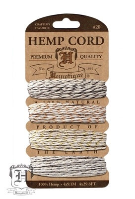Hemptique Hemp Cord Set - 20# Test - Metallic Vintage