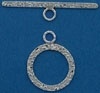 Sterling Silver Filled Textured Toggle - 15Mm