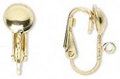 6Mm Half Ball Clip On Earring With Loop