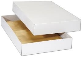 White Two Piece Apparel Box- 17" X 11" X 2 1/2"