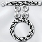 Sterling Silver Rope 2-Strand Toggle