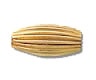 14Kt Gold Filled Corrugated Oval Bead - 4.5Mm X 10Mm - 1.5Mm Hole Size