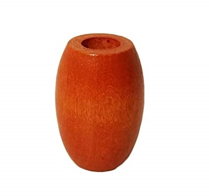 Finished Wood Beads - 22Mm X 32Mm Oval- Orange Only