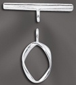 Sterling Silver Fancy Oval Toggle