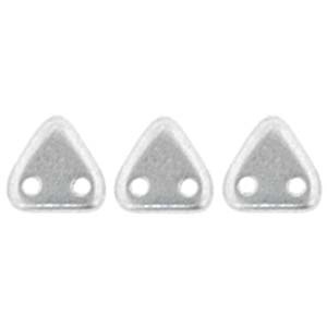 Czechmates 2 Hole Triangle Beads-Matte Metallic Silver