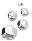 12Mm Sterling Silver Round Multi-Facet Mirror Bead - 2.5Mm Hole Size