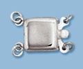 10Mm Sterling Silver Plain Box Clasp - Double Strand