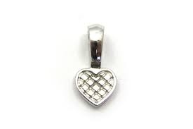Antique Silver Color Heart Glue On Bail - 6 Mm X 14 Mm