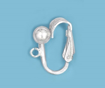 Sterling Silver Clip Earring With 5Mm Ball & Loop
