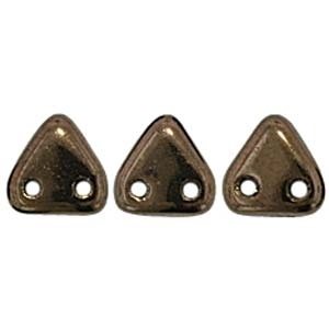 Czechmates 2 Hole Triangle Beads-Dark Bronze