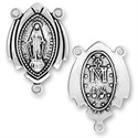 Sterling Silver Rosary Center - 2-Sided Virgin Mary
