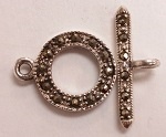 Marcasite 16Mm Round Toggle