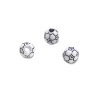 Team Sports Acrylic Soccer Ball Beads - 12 Mm - 12Pc