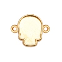 Gold Plated Skull Flatback Connector Setting - Fits Swarovski #2856 Skull