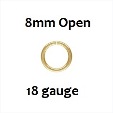 14K Gold Filled Open Jump Ring - 8Mm, 18Ga