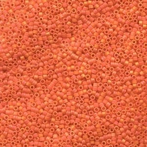 Db872 Matte Opaque Orange Ab - Miyuki Delica Seed Beads - 11/0