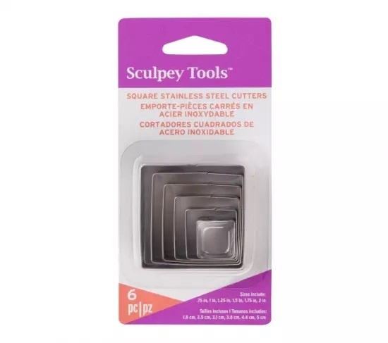 Sculpey Tools™ Cutters: Square, 6 Pc
