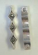 Marcasite 2-Hole Scalloped Spacer Bar