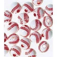 Team Sports Acrylic Baseball Beads - 12 Mm - 60Pc