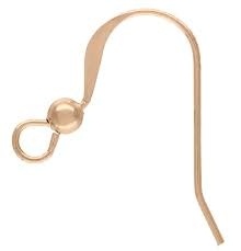 Rose Gold Filled Flat Fishhook Earring With Ball