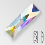 Preciosa Crystal 12 X 4Mm Slim Baguette Flat Back Maxima - Crystal Ab