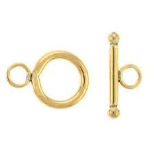 14Kt Gold Filled Smooth Round Toggle Clasp - 12Mm