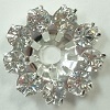 Swarovski 12Mm Flowerette Without Center Stone-Crystal/Silver