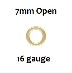 14K Gold Filled Open Jump Ring - 7Mm, 16Ga
