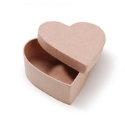 Paper Mache Heart Shaped Box - 4" W X 2" h
