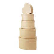 Paper Mache Box Set Of Five - 6", 8", 10", 12", 14"