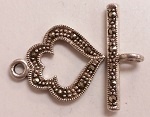 Marcasite 18Mm Curvey 'Spade' Toggle