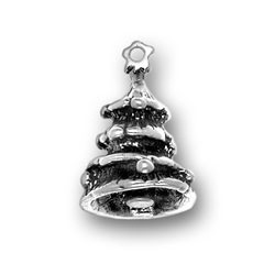 Sterling Silver Charm- 3-D Christmas Tree