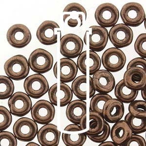Czech Glass O Bead Jet Bronze