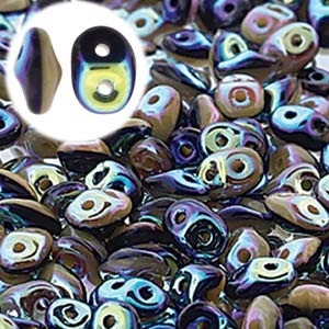 Superduo Duets Navy/Ivory Full Ab Beads