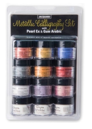 Jacquard Pearl Ex Powdered Pigments - Metallic Calligraphy Set