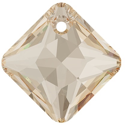 Swarovski #6431 Princess Cut Pendant in Golden Shadow - 16Mm