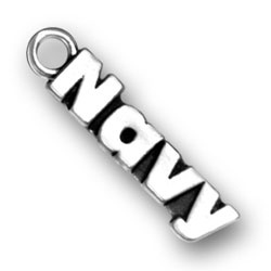 Sterling Silver Charm- Navy