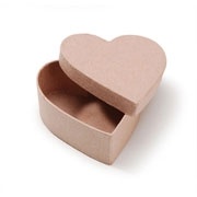 Paper Mache Heart Shaped Box 4" W x 2" H