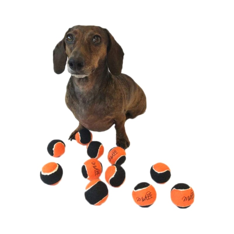 Midlee Orange/Black Mini Dog Halloween Tennis Balls Set Of 12 Mini