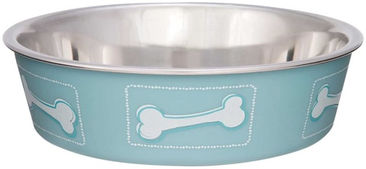Loving Pets Stainless Steel & Coastal Blue Bella Bowl With Rubber Base - Ds