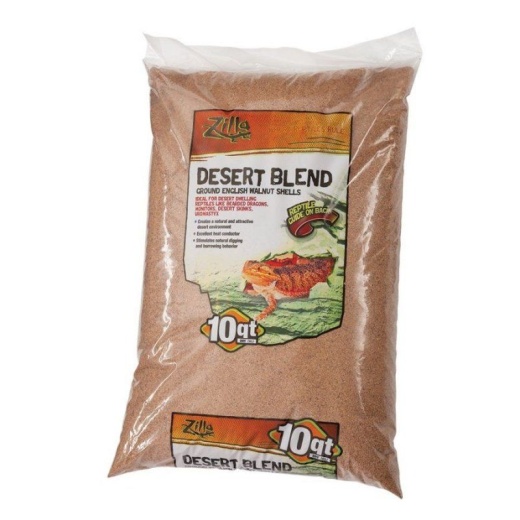 Zilla Desert Blend Ground English Walnut Shells Reptile Bedding - 10Qt - Ds