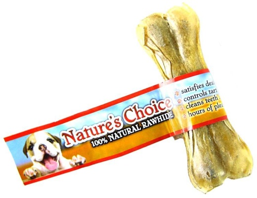 Loving Pets Nature's Choice 100% Natural Rawhide Pressed Bones - 4" Long