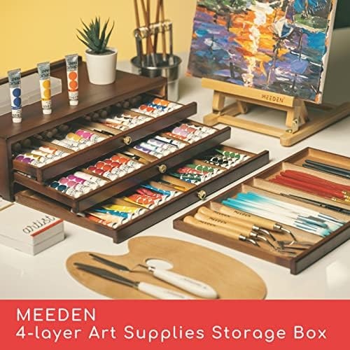 Meeden 4-Drawer Art Supply Storage Box - Large Capacity Multi
