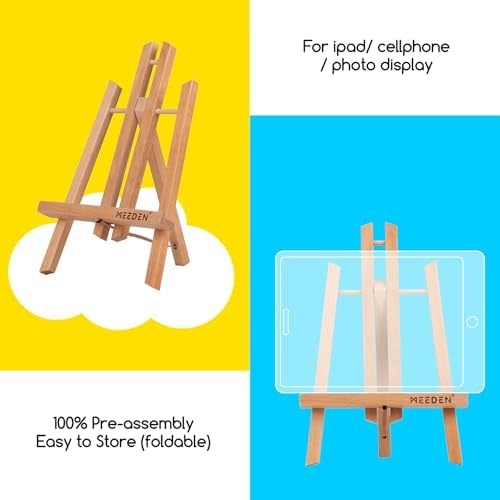 MEEDEN Painting Easel With Storage Drawer, Studio H Frame Easel  Adjustable 6075 Solid Beech Wood Easel Stand For Painting For Adults Holds Canvas Art Up To 35natural 356481134653145106