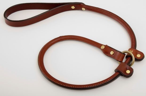 Rolled Handler Slip Lead Chestnut - 3/4" x 3'