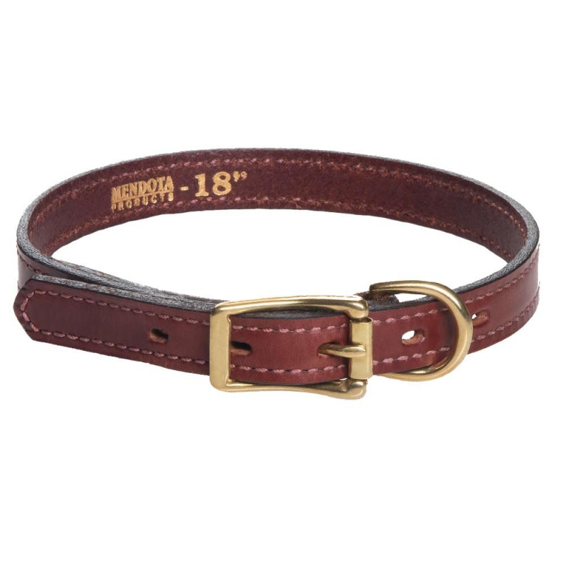 Leather Standard Collar - Chestnut - Narrow Standard / 10 Inch