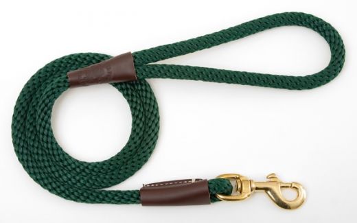 Mendota Snap Leash - Large 1/2 Inch - Hunter Green / 4 Feet