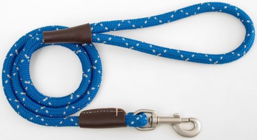 Mendota Snap Leash - Large 1/2 Inch - Night Viz Blue / 4 Feet